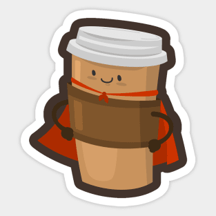 Coffee Superhero Sticker